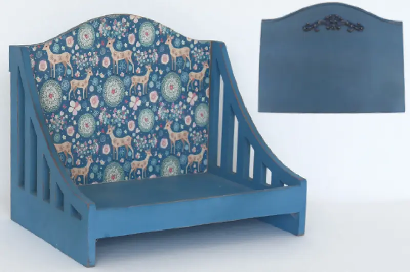 Vintage Printed Wooden Bed - Newborn Photography Props - Image 5
